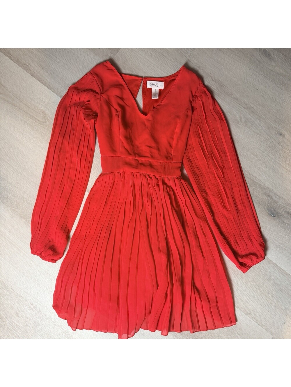 Jessica Simpson Coral Pink Pleated Dress Size S Homecoming Honors Outfit